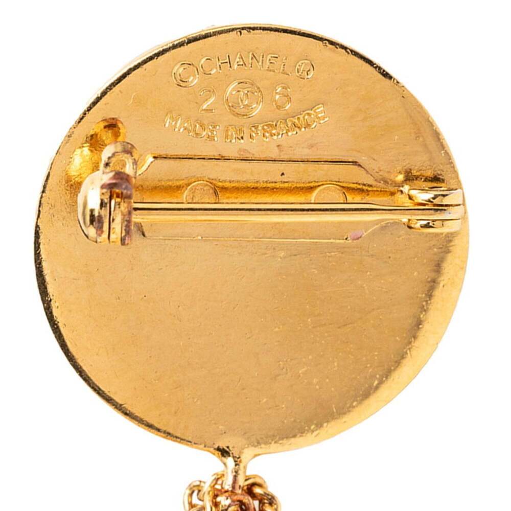 CHANEL Authentic Vintage Gold Logo Brooch - Picture 3 of 3